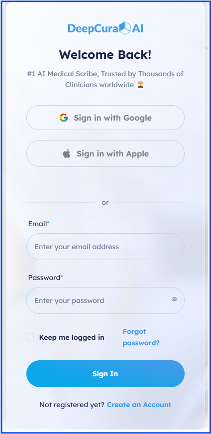 Registration page screenshot
