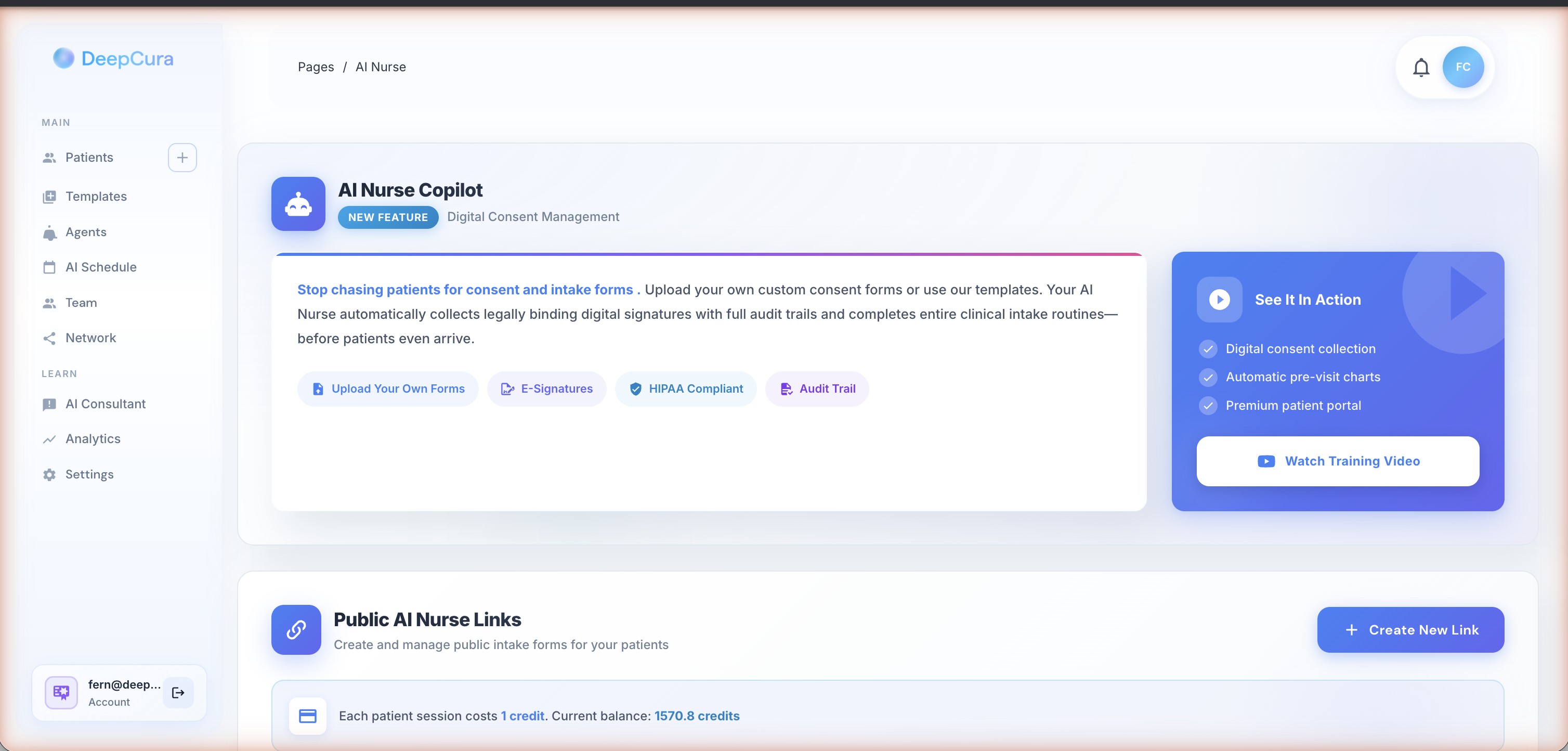 AI Nurse patient intake form builder