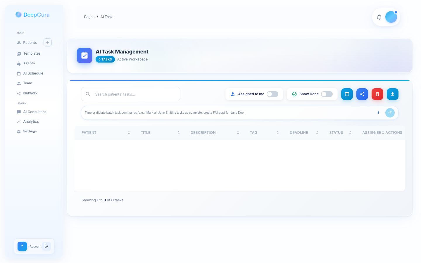 AI Tasks board