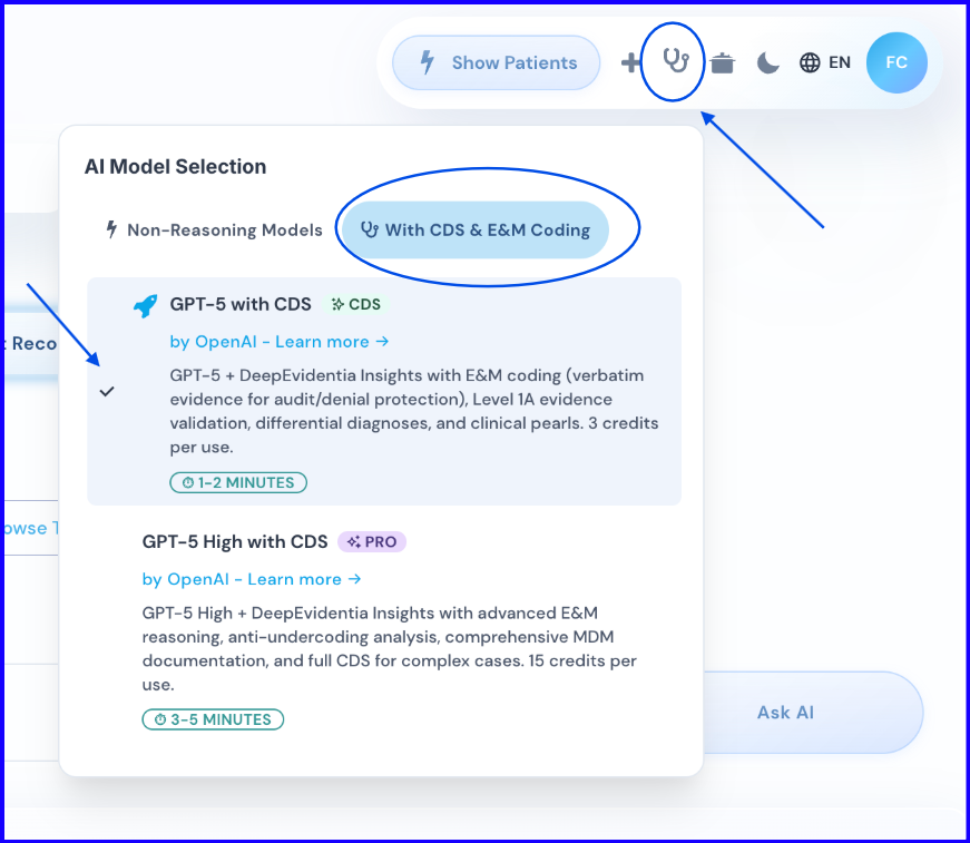 E&M Reasoning workflow