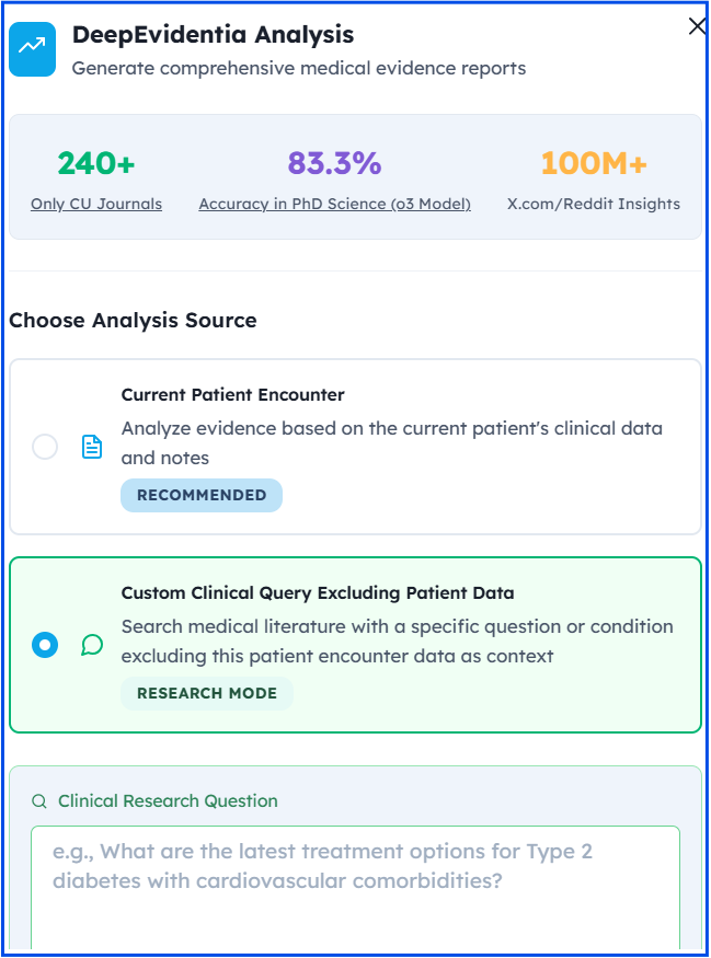 Choose analysis type