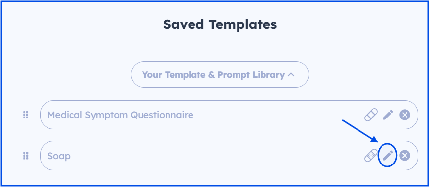 Edit template pencil icon