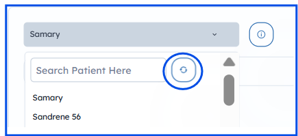 Refresh patient list button in the AI Visualizer