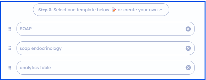 Select template