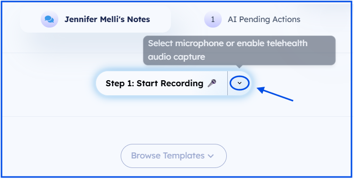 Start recording toggle